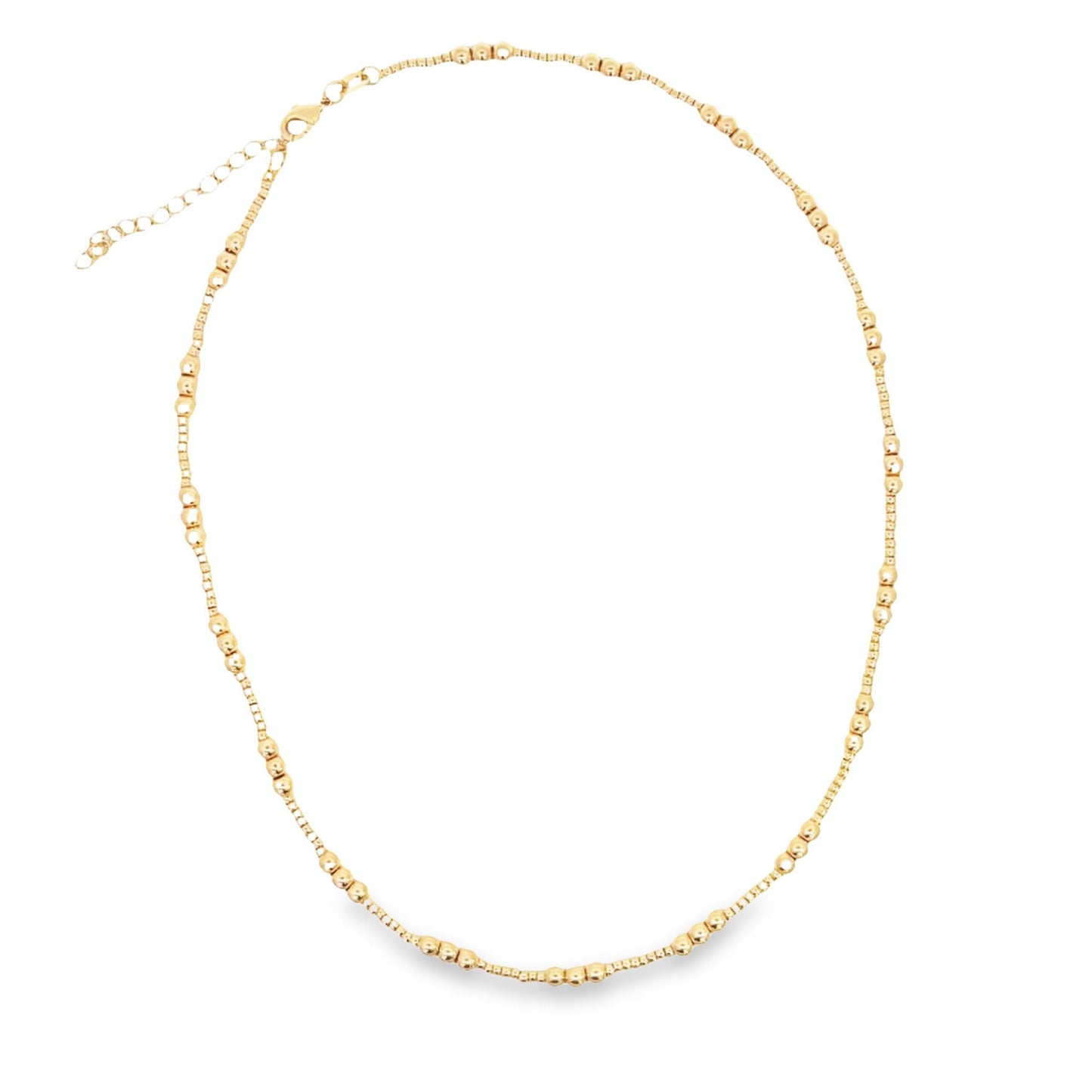 18K Gold Filled 4mm Beaded Chain Necklace -1