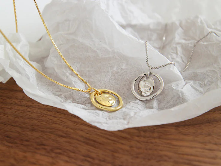 Korean S925 Sterling Silver Necklace with Pendant