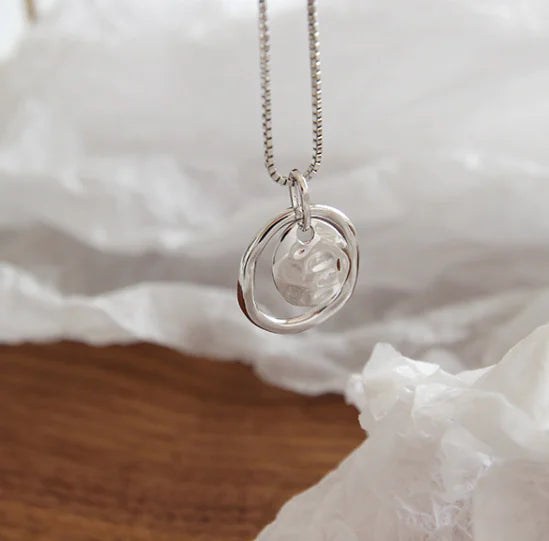 Korean S925 Sterling Silver Necklace with Pendant