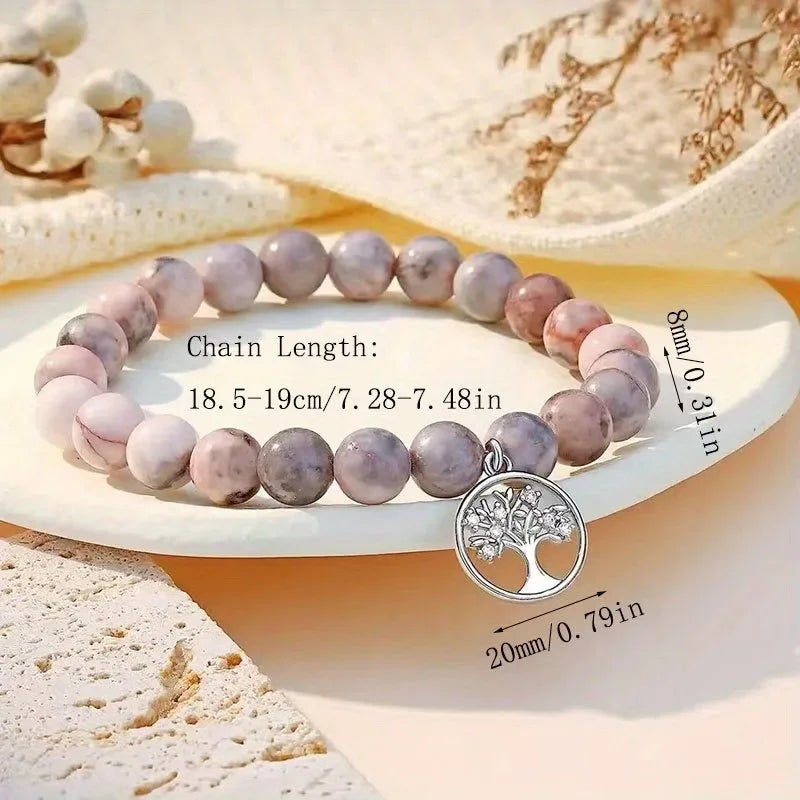 Natural Stone Bracelets for Nana Grandma Mothers'Day Birthday Valentine's Day Gifts for Mom Warm Messag
