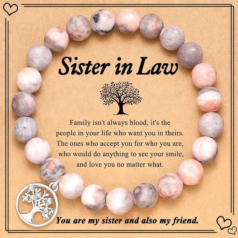 Natural Stone Bracelets for Nana Grandma Mothers'Day Birthday Valentine's Day Gifts for Mom Warm Messag