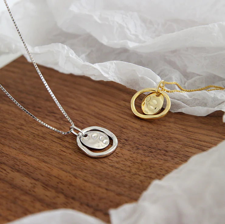 Korean S925 Sterling Silver Necklace with Pendant