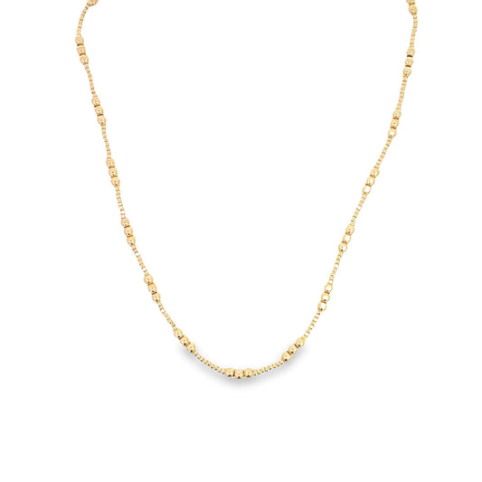 18K Gold Filled 4mm Beaded Chain Necklace -0